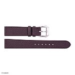 Premium Epsom Calf Leather Watch Band, Brown, Flat and Slim, 16mm Size