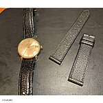 BULOVA Epsom Calf Leather Watch Strap in Black Classic Flat Style