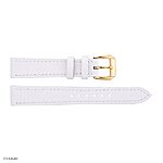 Classic Thin Flat White Cow Leather Watch Strap Size 14mm - Image 3