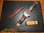 CHRONO DIAMOND Crocodile Leather Watch Strap in Brown-Red Classic Style - Image 4