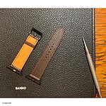 Premium Epsom Calf Leather Apple Watch Series 8 Band in Brown - Image 3