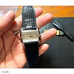 TISSOT Classic Flat Black Crocodile Leather Watch Strap - Image 2