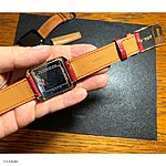 MICHAEL KORS Red Burgundy Epsom Calf Leather Watch Strap, Classic Flat Design - Image 4