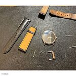 MOVADO Watch Band in Black Leather Classic Style