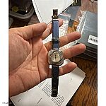 Women's TISSOT Watch Strap in Navy Blue Leather - Classic Flat Style - Image 2