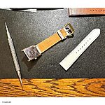 KORLEX White Leather Flat Classic Watch Strap - Image 3