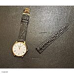 TISSOT Watch Strap in Black Crocodile Leather, Classic Flat Design - Image 3