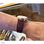 LONGINES Crocodile Leather Watch Strap – Classic Flat in Red-Brown - Image 5