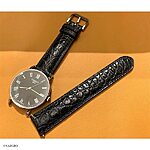 TISSOT Classic Black Crocodile Leather Watch Strap - Image 3