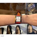 SKMEI Red Leather Classic Flat Watch Strap