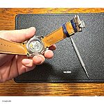 TISSOT Watch Strap in Dark Blue Crocodile Leather Classic Style - Image 5