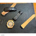 MASERATI Black Crocodile Leather Flat Classic Watch Strap