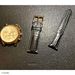 MICHAEL KORS Black Crocodile Leather Classic Watch Strap