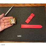 SKMEI Red Leather Classic Flat Watch Strap - Image 2