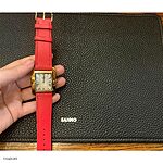 SKMEI Red Leather Classic Flat Watch Strap - Image 4