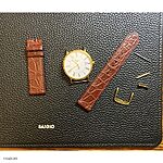 LONGINES Crocodile Leather Watch Strap – Classic Flat in Red-Brown - Image 2