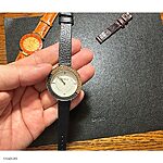 FURLA Black Cow Leather Watch Strap, Classic, Flat, Thin, Unstitched