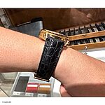 TISSOT Black Crocodile Leather Watch Strap - Classic Style - Image 5