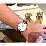 TISSOT Watch Strap in Black Crocodile Leather, Classic Flat Design