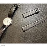 TISSOT Classic Flat Black Leather Watch Strap - Image 2