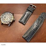 BULOVA Gray Crocodile Leather Classic Watch Strap - Image 3