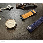 TISSOT Watch Strap, Dark Blue Crocodile Leather, Classic Style - Image 4