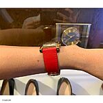 SKMEI Red Leather Classic Flat Watch Strap - Image 5