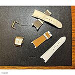 TISSOT Watch Strap in White Cow Leather, Classic Flat with Gold Stitching - Image 3