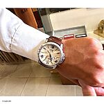 SEIKO Classic-Style Brown Crocodile Leather Watch Strap