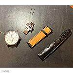 TISSOT Classic Black Crocodile Leather Watch Strap - Image 3