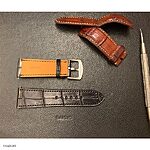 BURBERRY Watch Strap in Black Crocodile Leather, Classic Flat Style - Image 2