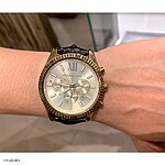 MICHAEL KORS Black Crocodile Leather Classic Watch Strap - Image 5