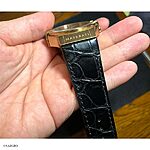 MASERATI Black Crocodile Leather Flat Classic Watch Strap - Image 2