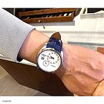 TISSOT Watch Strap in Dark Blue Crocodile Leather Classic Style
