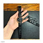 TISSOT Black Crocodile Leather Watch Strap – Classic Style