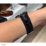TISSOT Classic Black Crocodile Leather Watch Strap - Image 5