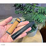 SEIKO Classic Black Leather Watch Strap - Image 3