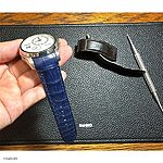 TISSOT Watch Strap, Dark Blue Crocodile Leather, Classic Style - Image 5