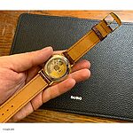 LONGINES Crocodile Leather Watch Strap – Classic Flat in Red-Brown - Image 4