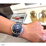 FREDERIQUE CONSTANT Watch Strap – Dark Blue Crocodile Leather, Classic Flat Design