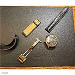 TISSOT Black Crocodile Leather Watch Strap - Classic Style - Image 2
