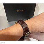 SEIKO Classic Brown Crocodile Leather Watch Strap - Image 4