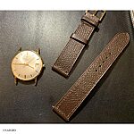 ETERNA Brown Epsom Calf Leather Watch Strap, Classic Flat Style