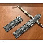 BULOVA Gray Crocodile Leather Classic Watch Strap - Image 2