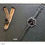STUHRLING PRESTIGE Black Epsom Calf Leather Watch Strap - Classic Style - Image 3