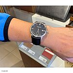 STUHRLING PRESTIGE Black Epsom Calf Leather Watch Strap - Classic Style