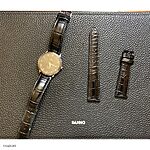 OMEGA DE VILLE Black Crocodile Leather Watch Strap Classic Style - Image 2