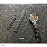 STUHRLING PRESTIGE Black Epsom Calf Leather Watch Strap - Classic Style - Image 2