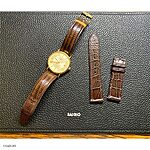 LONGINES Brown Crocodile Leather Classic Flat Watch Strap - Image 2