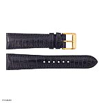 Black Crocodile Leather Watch Strap, Classic Style, 19-16mm - Image 4